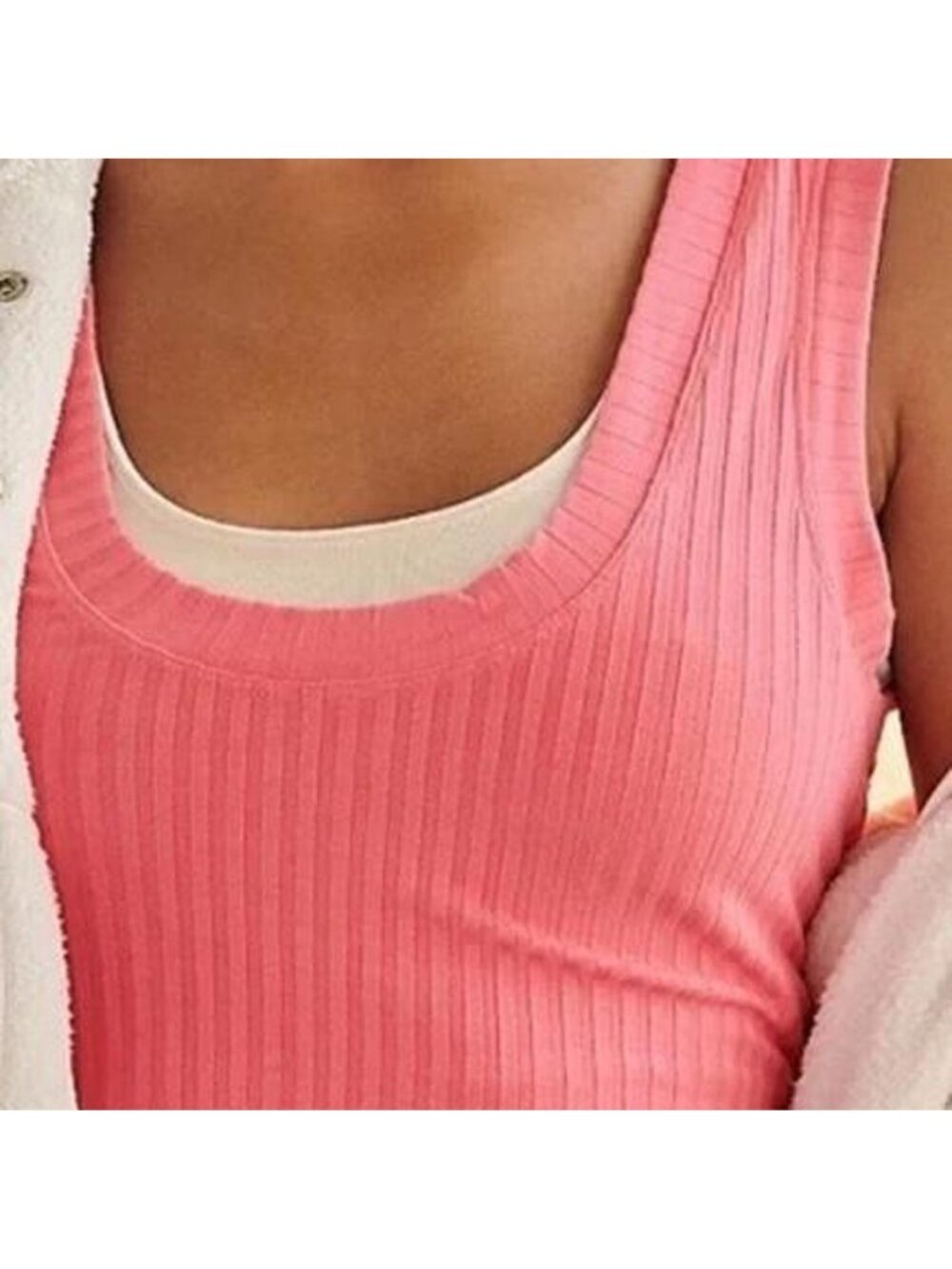 Pink ribbed crop top free people movement...